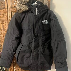 The North Face Black Jacket with Faux Fur Hood